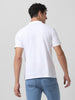 Men's White Solid Mandarin Collar Slim Fit Cotton T-Shirt