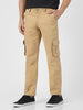 Urbano Fashion Men's Beige Regular Fit Solid Cargo Chino Pant with 6 Pockets