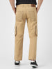 Urbano Fashion Men's Beige Regular Fit Solid Cargo Chino Pant with 6 Pockets