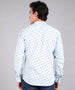 Men's Sky Blue Cotton Full Sleeve Slim Fit Casual Printed Shirt with Mandarin Collar