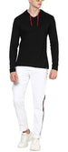 Men's White Side Striped Slim Fit Jeans Stretch