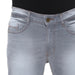 Men's Grey Slim Fit Zippered Jeans Stretch