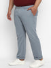 Plus Men's Light Blue Cotton Regular Fit Casual Chino Pants Stretch