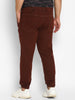 Plus Men's Brown Regular Fit Washed Jogger Jeans Stretchable