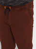 Plus Men's Brown Regular Fit Washed Jogger Jeans Stretchable