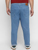 Plus Men's Light Blue Regular Fit Denim Jeans Stretchable