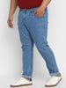 Plus Men's Light Blue Regular Fit Denim Jeans Stretchable