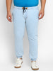 Plus Men's Ice Blue Regular Fit Washed Jogger Jeans Stretchable