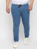 Plus Men's Light Blue Regular Fit Washed Jogger Jeans Stretchable