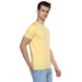 Men's Lemon Yellow Solid Slim Fit Round Neck Cotton T-Shirt