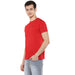 Men's Red Solid Slim Fit Round Neck Cotton T-Shirt