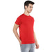 Men's Red Solid Slim Fit Round Neck Cotton T-Shirt