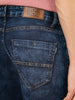 Men's Dark Blue Regular Fit Washed Jeans Stretchable