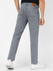 Men's Light Grey Regular Fit Washed Jeans Stretchable