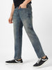 Men's Blue Regular Fit Washed Jeans Stretchable