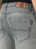 Men's Grey Regular Fit Washed Jeans Stretchable