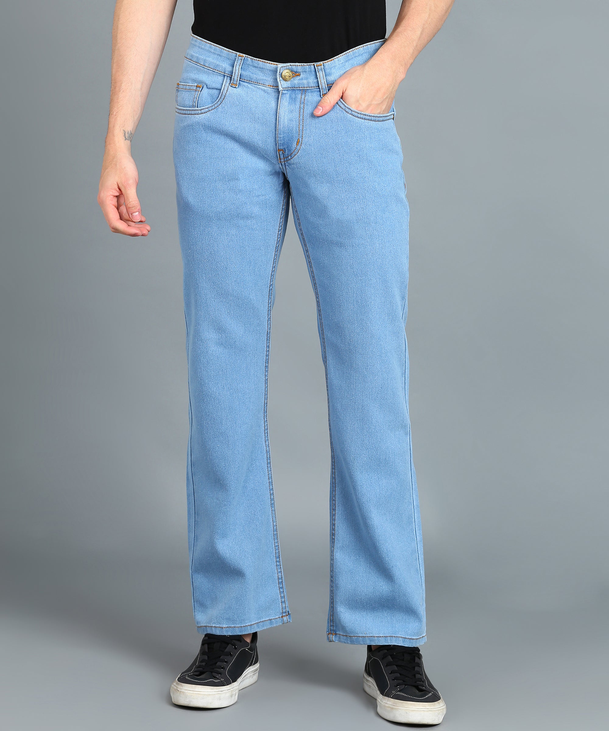 Spykar Men Dark Blue Cotton Bootcut Fit Regular Length Jeans (Rafter) -  raf01bb02darkblue