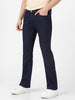 Men's Dark Blue Washed Bootcut Jeans Stretchable