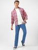 Men's Light Blue Washed Bootcut Jeans Stretchable