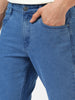 Men's Light Blue Washed Bootcut Jeans Stretchable