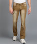 Men's Khaki Washed Bootcut Jeans Stretchable