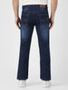 Men's Dark Blue Washed Bootcut Jeans Stretchable