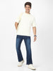 Men's Blue Washed Bootcut Jeans Stretchable