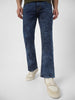 Men's Dark Blue Washed Bootcut Jeans Stretchable