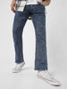 Men's Blue Washed Bootcut Jeans Stretchable