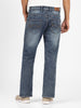 Men's Blue Washed Bootcut Jeans Stretchable