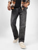 Men's Black Washed Bootcut Jeans Stretchable