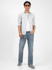 Men's Light Blue Washed Bootcut Jeans Stretchable