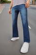 Men's Blue Washed Bootcut Jeans Stretchable