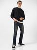 Men's Dark Blue Washed Bootcut Jeans Stretchable