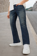 Men's Blue Washed Bootcut Jeans Stretchable