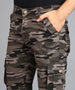 Urbano Fashion Men's Navy Blue Regular Fit Military Camouflage Cargo Chino Pant with 6 Pockets