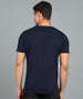 Men's Navy Blue Military Camouflage Printed Slim Fit Half Sleeve Cotton T-Shirt