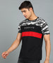 Men's Grey, Red, Black Military Camouflage Printed Slim Fit Half Sleeve Cotton T-Shirt