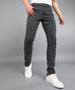 Men's Carbon Grey Regular Fit Washed Jeans Stretchable