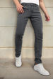 Men's Carbon Grey Regular Fit Washed Jeans Stretchable