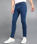 Men's Blue Regular Fit Washed Jeans Stretchable