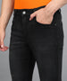 Men's Black Regular Fit Washed Jeans Stretchable