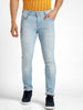 Men's Ice Blue Regular Fit Washed Jeans Stretchable