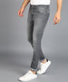 Men's Light Grey Regular Fit Washed Jeans Stretchable