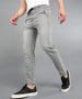 Men's Ice Grey Regular Fit Washed Jogger Jeans Stretchable