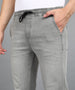 Men's Ice Grey Regular Fit Washed Jogger Jeans Stretchable