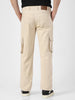 Urbano Fashion Men's Cream Regular Fit Solid Cargo Chino Pant with 6 Pockets