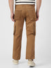 Urbano Fashion Men's Dark Khaki Regular Fit Solid Cargo Chino Pant with 6 Pockets