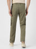 Urbano Fashion Men's Olive Green Regular Fit Solid Cargo Chino Pant with 6 Pockets