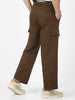 Men's Tobacco Loose Baggy Fit Solid Cargo Chino Pant with 6 Pockets Non-Stretchable